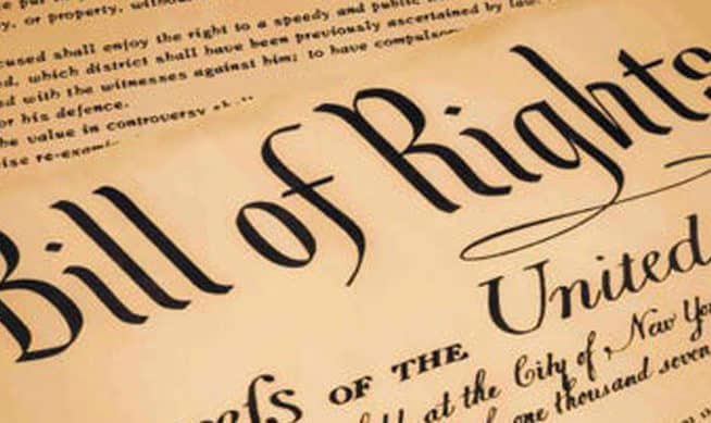Photo of the US Bill of Rights